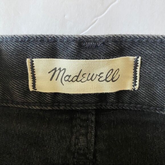 Madewell Black Rigid Denim A Line Mini Skirt Sz 25 - Picture 7 of 9